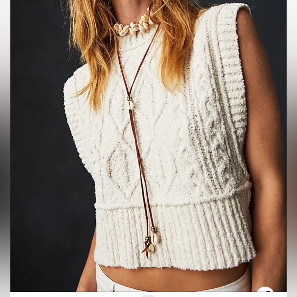 Free People NWT 🔖 Ivory Rowan Sweater Vest Top Women’s M